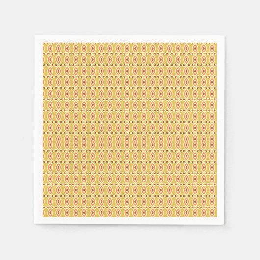 オレンジ色と黄色の円の背景 スタンダードカクテルナプキン (正面)