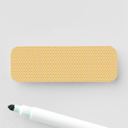 オレンジ色と黄色の円の背景 名札 (インサイチュ)