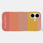オレンジ色と黄色の暖かいストライプのジオメトリック名 Case-Mate iPhoneケース (裏面 (横))