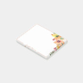 オレンジ色と黄色の水色の花パーソナライズされた ポストイット (アングル)