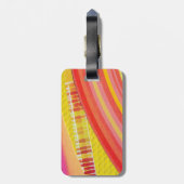 オレンジ色と黄色の波 ラゲッジタグ (裏面縦)