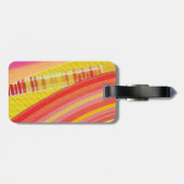 オレンジ色と黄色の波 ラゲッジタグ (裏面横)