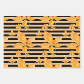 オレンジ色と黄色の紅葉 ラッピングペーパーシート (正面3)