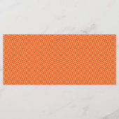 オレンジ色と黄色の背景に小さな四角形が並んだデザイン メニュー (正面)