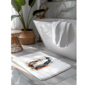 オレンジ色と黒い水色のペンギン バスマット