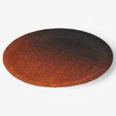 オレンジ色と黒のグリッターグラデーション ペーパープレート (アングル)