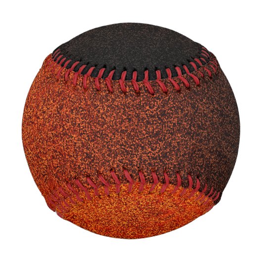 オレンジ色と黒のグリッターグラデーション 野球ボール (正面)