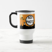 オレンジ色にハロウィーンの夜あなたの写真を追加 トラベルマグ (左)