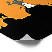 オレンジ色にハロウィーンの夜あなたの写真を追加 ポスター (角)