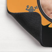 オレンジ色にハロウィーンの夜あなたの写真を追加 マウスパッド (コーナー)