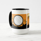 オレンジ色にハロウィーンの夜あなたの写真を追加 マグカップ (正面左)