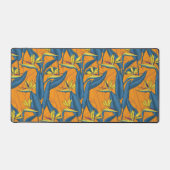 オレンジ色に咲く極楽の鳥 デスクマット (正面)