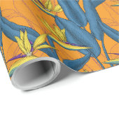 オレンジ色に咲く極楽の鳥 ラッピングペーパー (ロールコーナー)