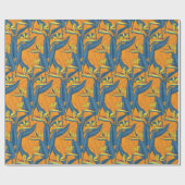 オレンジ色に咲く極楽の鳥 ラッピングペーパー (フラット)