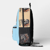 オレンジ色に咲く洗練された馬デザイン プリントバックパック (右)