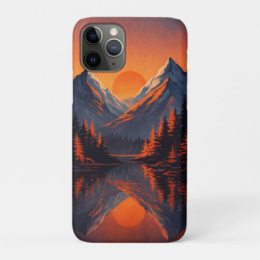 オレンジ色に燃える山の夕焼けの空の反射 Case-Mate iPhoneケース (裏)