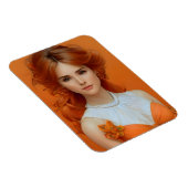 オレンジ色に輝くゴージャスな長髪のファッション マグネット (右側)