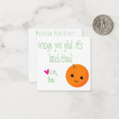 オレンジ色のあなたが、昼食の時間に嬉しい？  弁当のメモ ノートカード (正面/裏面インサイチュ)