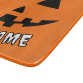 オレンジ色のかぼちゃにハロウィーンの名前を入れよう カッティングボード (角)