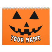オレンジ色のかぼちゃにハロウィーンの名前を入れよう カレンダー (カバー)