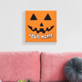 オレンジ色のかぼちゃにハロウィーンの名前を入れよう キャンバスプリント (インサイチュ (リビング))