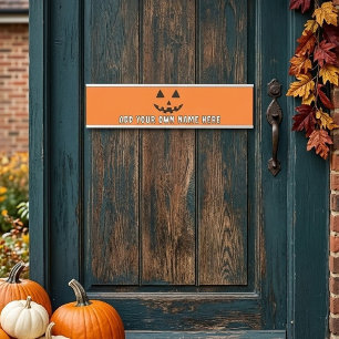 オレンジ色のかぼちゃにハロウィーンの名前を入れよう サインプレート