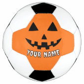 オレンジ色のかぼちゃにハロウィーンの名前を入れよう サッカーボール (正面)