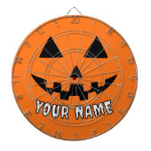 オレンジ色のかぼちゃにハロウィーンの名前を入れよう ダーツボード (正面)