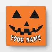 オレンジ色のかぼちゃにハロウィーンの名前を入れよう フォトプラーク (正面)