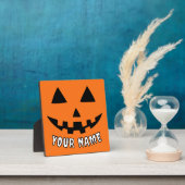 オレンジ色のかぼちゃにハロウィーンの名前を入れよう フォトプラーク (インサイチュ)
