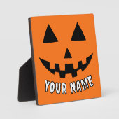 オレンジ色のかぼちゃにハロウィーンの名前を入れよう フォトプラーク (正面)