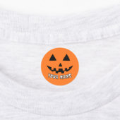 オレンジ色のかぼちゃにハロウィーンの名前を入れよう ラベル (貼付)
