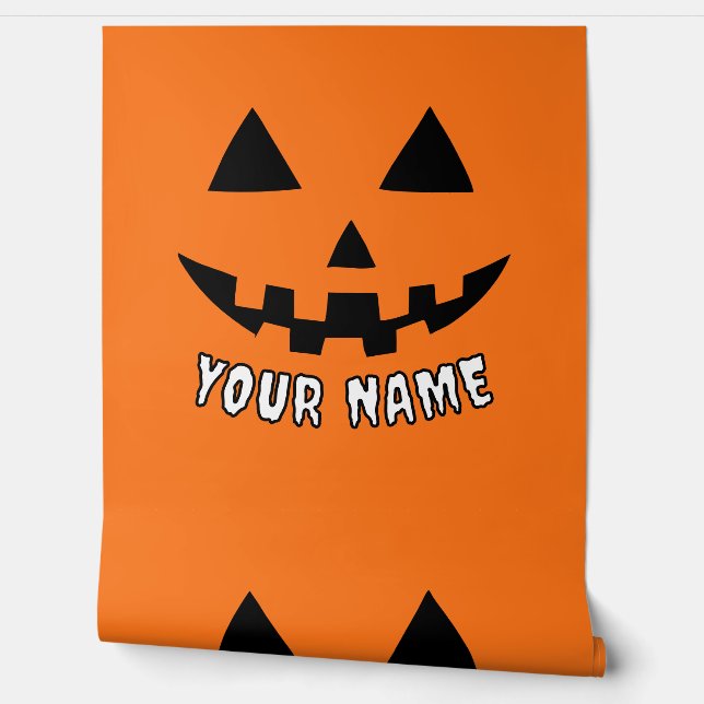オレンジ色のかぼちゃにハロウィーンの名前を入れよう 壁紙 (ほどく)