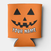 オレンジ色のかぼちゃにハロウィーンの名前を入れよう 缶クーラー (正面)