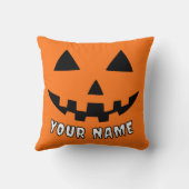オレンジ色のかぼちゃのハロウィーン 名前入り クッション (裏面)