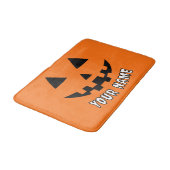 オレンジ色のかぼちゃのハロウィーン 名前入り バスマット (アングル)