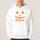 オレンジ色のかぼちゃのハロウィーン 名前入り パーカ (正面)