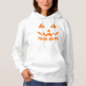 オレンジ色のかぼちゃのハロウィーン 名前入り パーカ (正面)