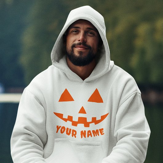 オレンジ色のかぼちゃのハロウィーン 名前入り パーカ