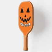 オレンジ色のかぼちゃのハロウィーン 名前入り ピックルボールラケット (左)