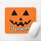 オレンジ色のかぼちゃのハロウィーン 名前入り マウスパッド (マウス)