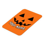 オレンジ色のかぼちゃのハロウィーン 名前入り マグネット (左側)