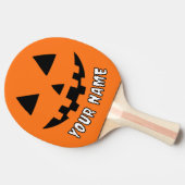 オレンジ色のかぼちゃのハロウィーン 名前入り 卓球ラケット (横)