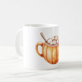 オレンジ色のかぼちゃボウル スープ  コーヒーマグカップ (正面左)