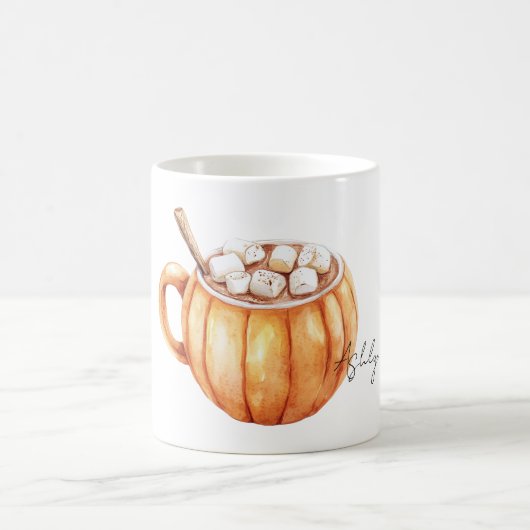 オレンジ色のかぼちゃボウル スープ  コーヒーマグカップ (中央)
