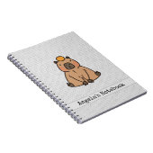 オレンジ色のかわいいカピバラ ノートブック (右側)