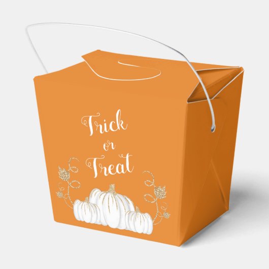 オレンジ色のかわいいカボチャのトリックまたはハロウィンの治療 フェイバーボックス (裏面サイド)