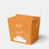 オレンジ色のかわいいカボチャのトリックまたはハロウィンの治療 フェイバーボックス (正面サイド)