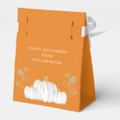 オレンジ色のかわいいトリックまたはカボチャのハロウィーンを扱う フェイバーボックス (裏面サイド)