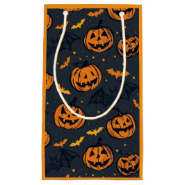 オレンジ色のかわいいハロウィンカボチャギフトバッグ スモールペーパーバッグ